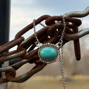 Sterling Silver Turquoise Pendant Necklace